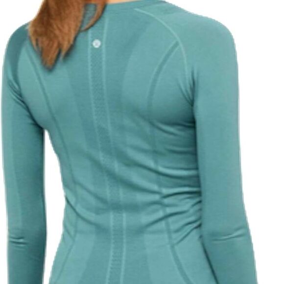 Lululemon Teal Smoke Swiftly TECH LS Crew Shirt Sz 10 - Picture 3 of 6